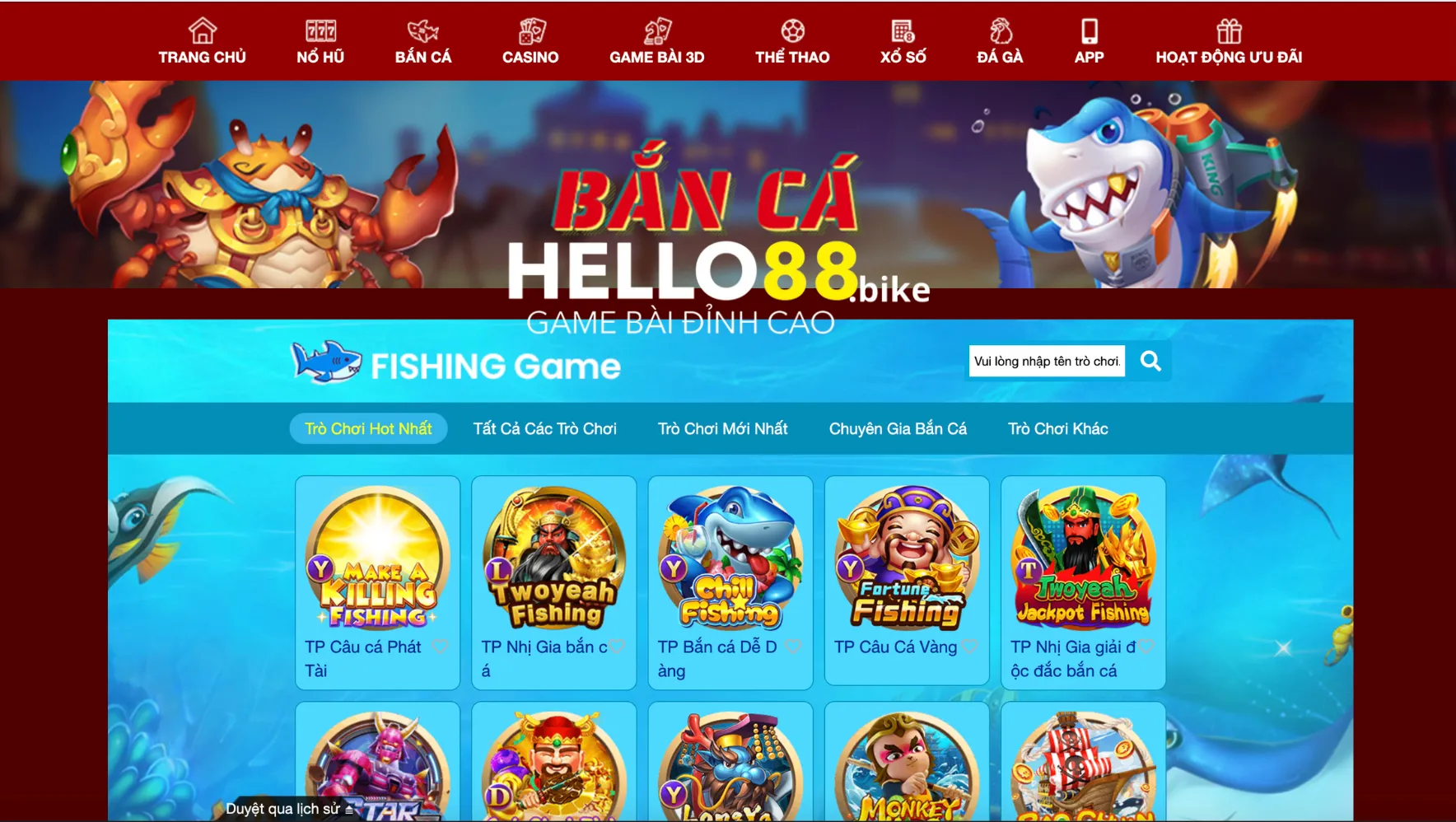 Bắn cá Hello88 với nhiều tính năng hấp dẫn dễ chơi Bắn cá Hello88 với nhiều tính năng hấp dẫn dễ chơi